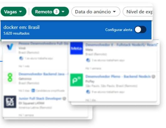 Busca de vagas no LinkedIn: docker em Brasil, 5.620 resultados